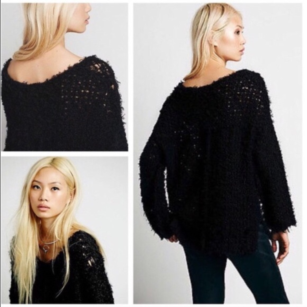 Free People Up The Ladder Distressed Sweater